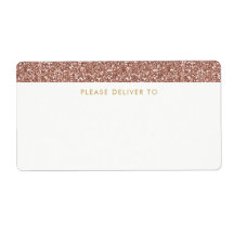Rose Gold Glitzer Strip Address Labels