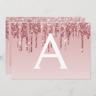 Rose Gold Glitzer Sweet 16 Einladung