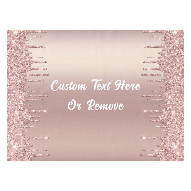 Rose Gold Glitzer Tableteclout mit benutzerdefinie Tischdecke (Vorderseite (Horizontal))