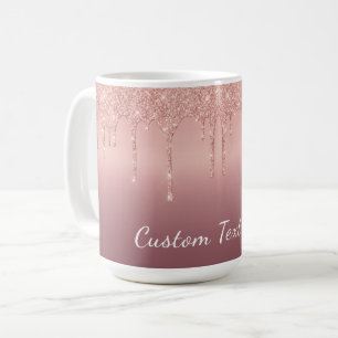 Rose Gold Glitzer Tasse für benutzerdefinierten Te