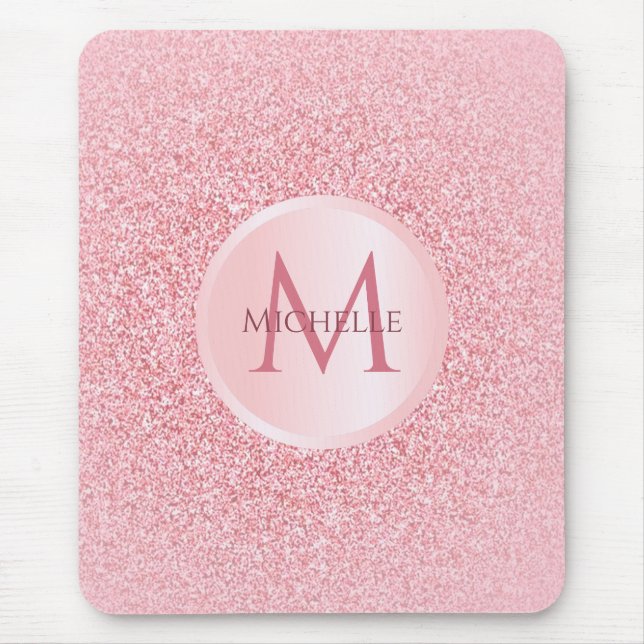 Rose Gold Glitzer Template Stilvoll modische Girly Mousepad (Vorne)