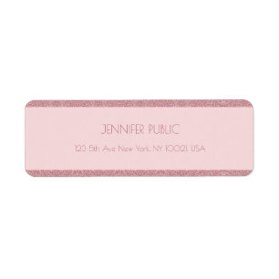 Rose Gold Glitzer Template Trendy Rücksendeadresse