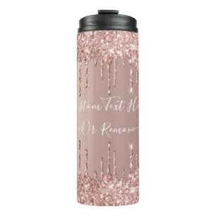 Rose Gold Glitzer Thermal Tumbler mit benutzerdefi Thermosbecher