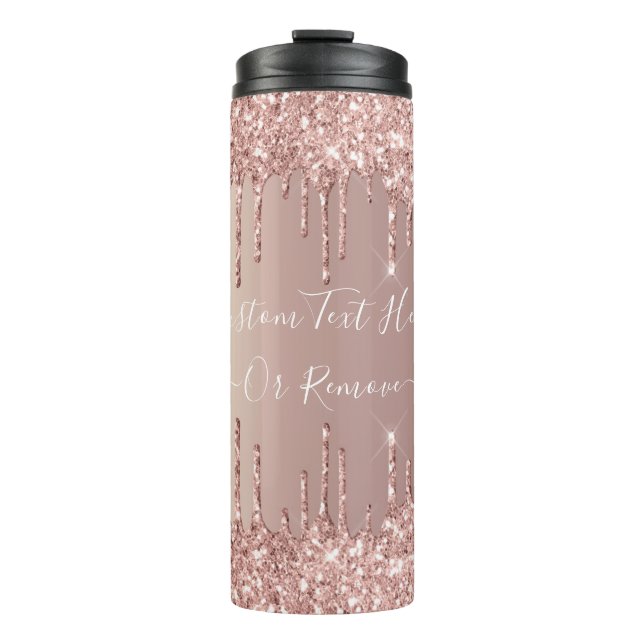 Rose Gold Glitzer Thermal Tumbler mit benutzerdefi Thermosbecher (Vorderseite)