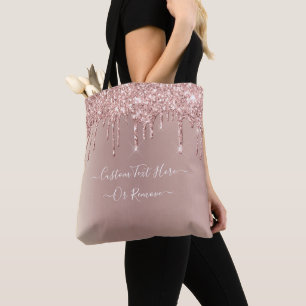 Rose Gold Glitzer Totbeutel mit benutzerdefinierte