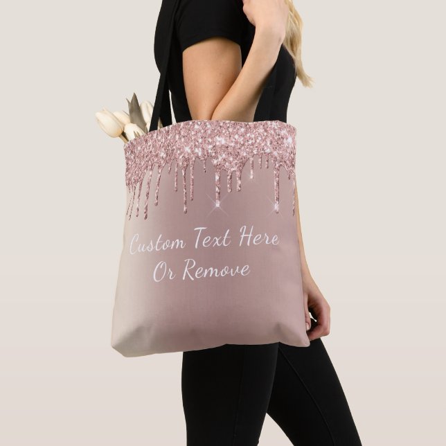 Rose Gold Glitzer Totbeutel mit benutzerdefinierte (Von Nahem)