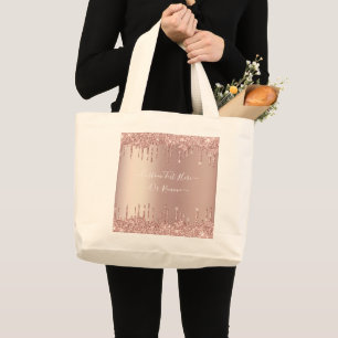 Rose Gold Glitzer Totbeutel mit benutzerdefinierte Jumbo Stoffbeutel