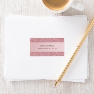 Rose Gold Glitzer Trendy Elegante Template-Adresse Adressaufkleber