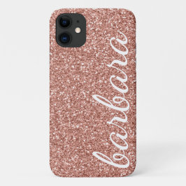 Rose Gold Glitzer Trendy Script Personalisiert Case-Mate iPhone Hülle