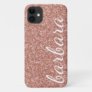 Rose Gold Glitzer Trendy Script Personalisiert Case-Mate iPhone Hülle