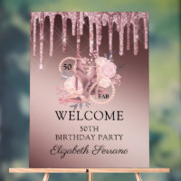 Rose Gold Glitzer Tropfen 50. Geburtstag