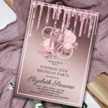 Rose Gold Glitzer Tropfen 50. Geburtstagsüberrasch