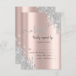 Rose Gold Glitzer Tropfen 80. Geburtstag UAWG Einladung