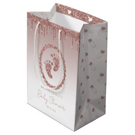 Rose Gold Glitzer Tropfen Baby Duschgeschenk Beute Mittlere Geschenktüte