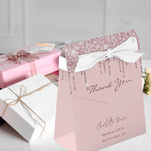 Rose Gold Glitzer Tropfen Business QR-Code Geschenkschachtel