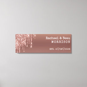 Rose Gold Glitzer Tropfen Couple Wedding Jubiläum Leinwanddruck