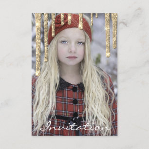 Rose Gold Glitzer Tropfen Geburtstag Teil Sweet Einladung