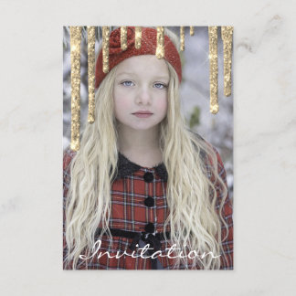 Rose Gold Glitzer Tropfen Geburtstag Teil Sweet Einladung