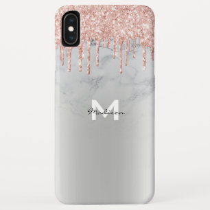 Rose Gold Glitzer Tropfen Glitzern Marmorname Case-Mate iPhone Hülle