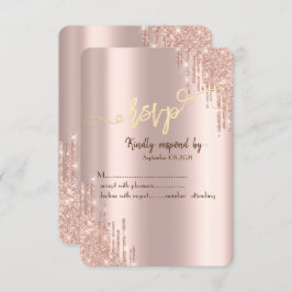 Rose Gold Glitzer Tropfen Gold UAWG Einladung