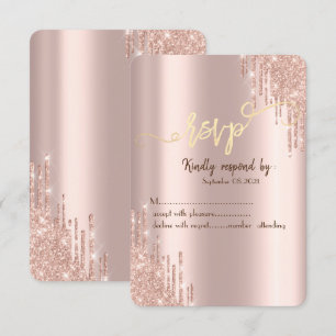 Rose Gold Glitzer Tropfen Gold UAWG Einladung