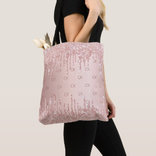 Rose Gold Glitzer Tropfen monogramm elegant