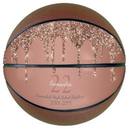 Rose Gold Glitzer Tropfen Name Team Number Year Basketball