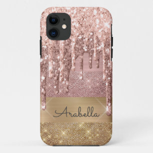 Rose Gold Glitzer Tropfen Rose Gold und Gold Strei Case-Mate iPhone Hülle