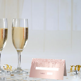 Rose Gold Glitzer Tropfen rot Ballons Geburtstag Platzkarte