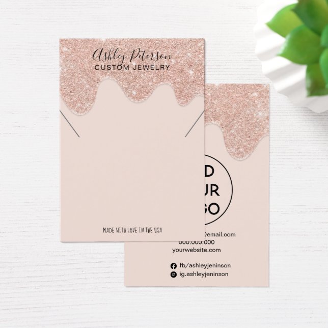 Rose Gold Glitzer Tropfen Schmuckhalskette Display (Schreibtisch)