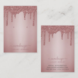 Rose Gold Glitzer Tropfen Schmuckkarte Visitenkarte