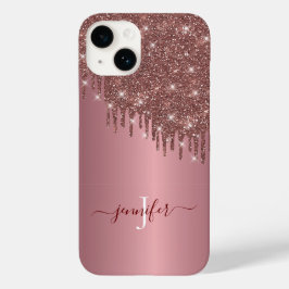 Rose Gold Glitzer Tropfen, Sparkle und Shine in St Case-Mate iPhone 14 Hülle