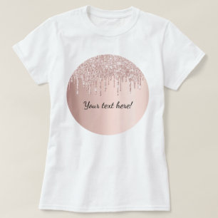 Rose Gold Glitzer Tropfen tropfen gürtelig Glam Te T-Shirt