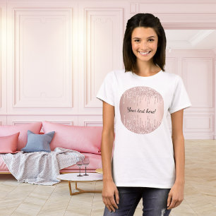 Rose Gold Glitzer Tropfen tropfen gürtelig Glam Te T-Shirt