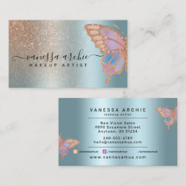Rose Gold Glitzer Turquoise Forelle Regenbogen Sch Visitenkarte