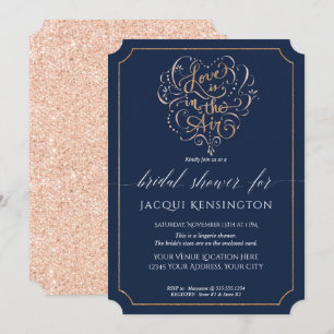 Rose Gold Glitzer Typografie Brautparty Einladung