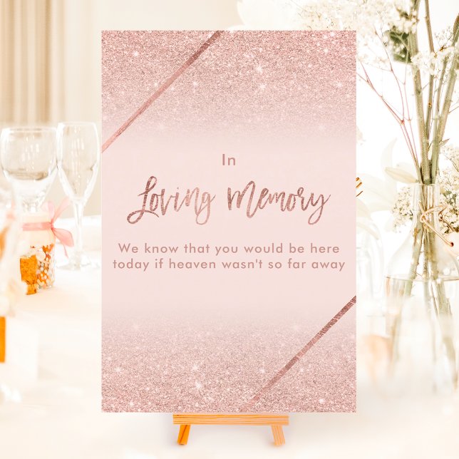 Rose Gold Glitzer Typografie Rosa Schild Einladung (Rose gold glitter typography blush pink sign invitation)