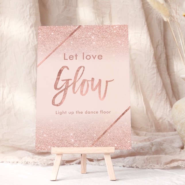 Rose Gold Glitzer Typografie Rosa Schild Einladung (Rose gold glitter typography blush pink sign invitation)