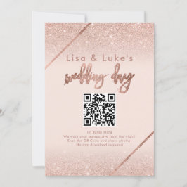 Rose Gold Glitzer Typografie Rosa Schild Einladung