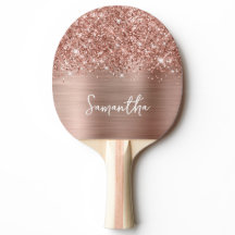 Rose Gold Glitzer und Foil Glam Script Name