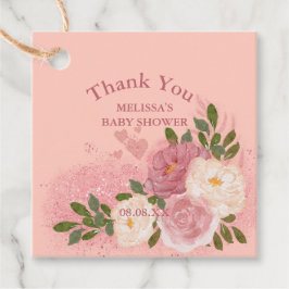 Rose Gold Glitzer und Glam Custom Geschenkanhänger