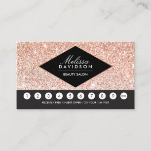 Rose Gold Glitzer und Glamour Salon Loyalität Kart Treuekarte