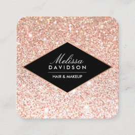 Rose Gold Glitzer und Glamour Schönheit Quadratische Visitenkarte