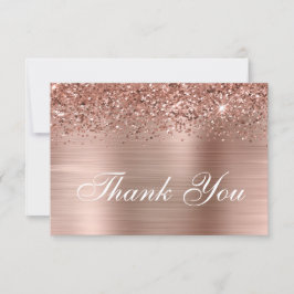 Rose Gold Glitzer und Ombre Foil Dankeskarte