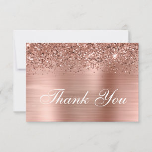 Rose Gold Glitzer und Ombre Foil Dankeskarte
