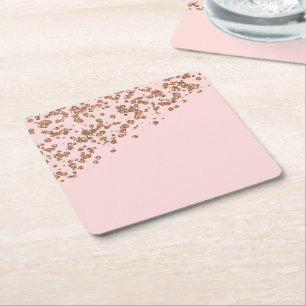 Rose Gold Glitzer und Rosa Untersetzer