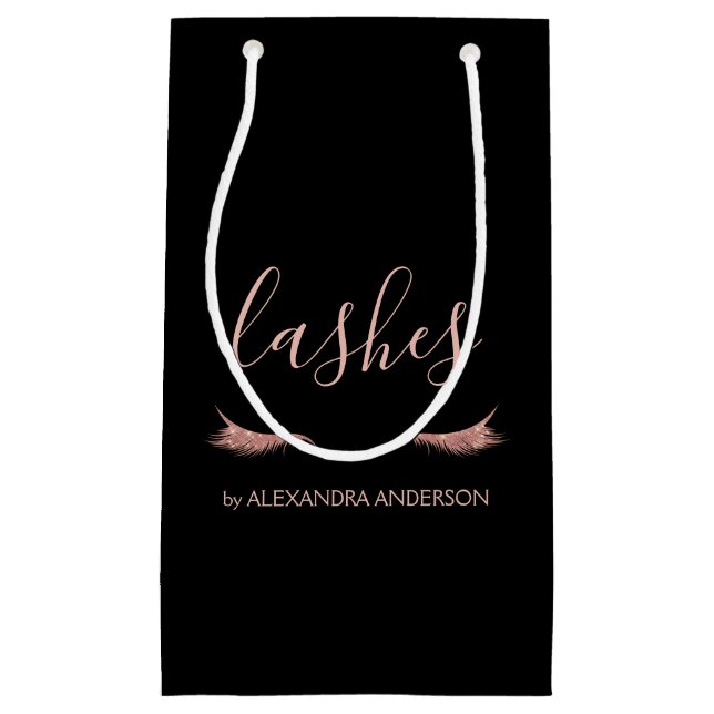 Rose Gold Glitzer und Sparkeln Eyelashes Kleine Geschenktüte (Vorderseite)