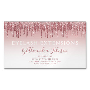 Rose Gold Glitzer und Sparkle Eyelash Extension Magnetische Visitenkarte