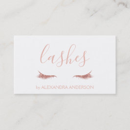 Rose Gold Glitzer und Sparkle Eyelash Extension Visitenkarte