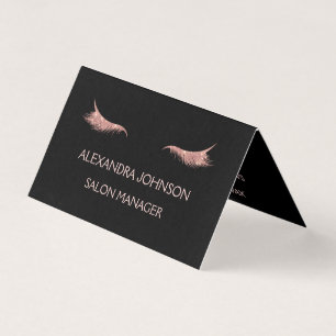 Rose Gold Glitzer und Sparkle Eyelash Extension Visitenkarten